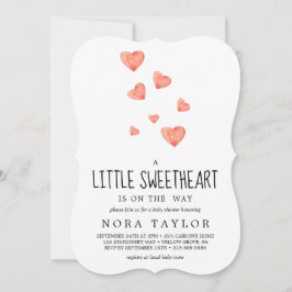 Watercolor Hearts | Little Sweetheart Baby Shower  Inbjudningar