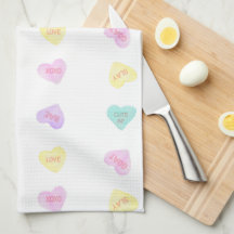 Watercolor Heartz Slang Funny Kitchen Towel