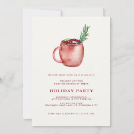 Watercolor Helgdag Cocktail jul Party Inbjudan