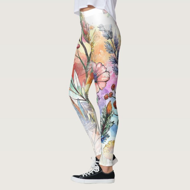 Watercolor Herbal Stänk Leggings (Vänster)