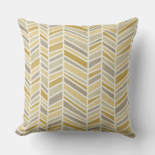 Watercolor Herringbone, Butterscotch, Mustard, Tan Kudde