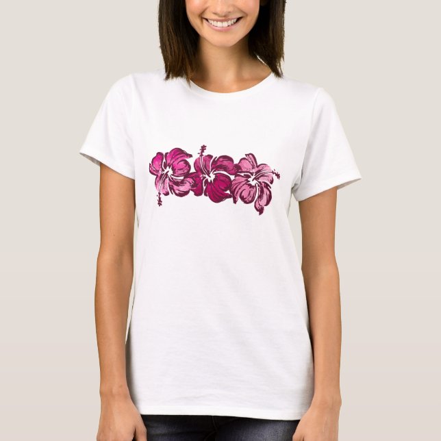 Watercolor Hibiscus Dam Tee i (Framsida)