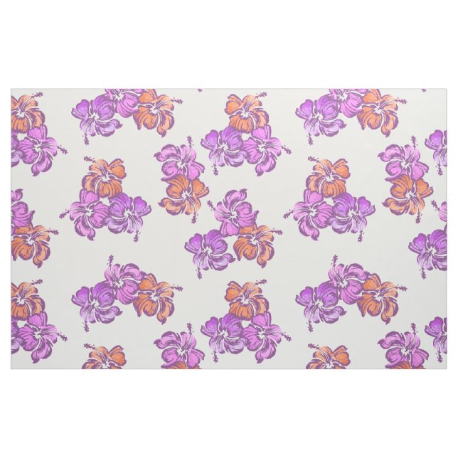 Watercolor Hibiscus Hawaiian Tropical Tyg (Fat Quarter)