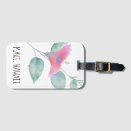 Watercolor Hibiscus Maui Bröllop Bagagebricka