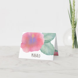 Watercolor Hibiscus Maui Bröllop Tack Kort
