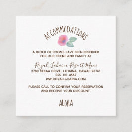 Watercolor Hibiscus Maui Bröllop Tilläggskort