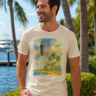 Watercolor Hillsboro Inlet Lighthouse Florida T Shirt