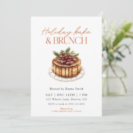 Watercolor Holiday Bake and Brunch Inbjudningar