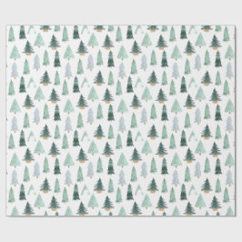 Watercolor Holiday Tree Wrapping Paper  Presentpapper