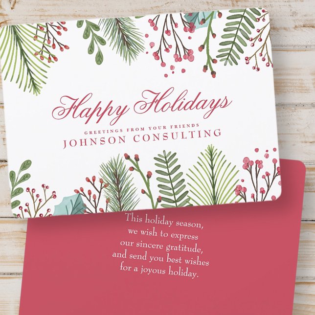 Watercolor Holly Foliage | Dagshälsningar (Skapare uppladdad)