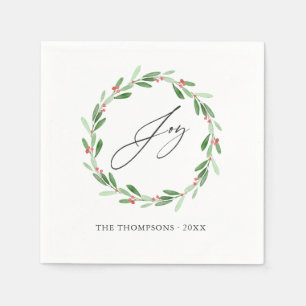 Watercolor Holly Jolly jul Party Pappersservett