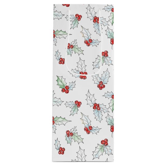Watercolor Holly Leaves and Red Berries Christmas (Framsidan)
