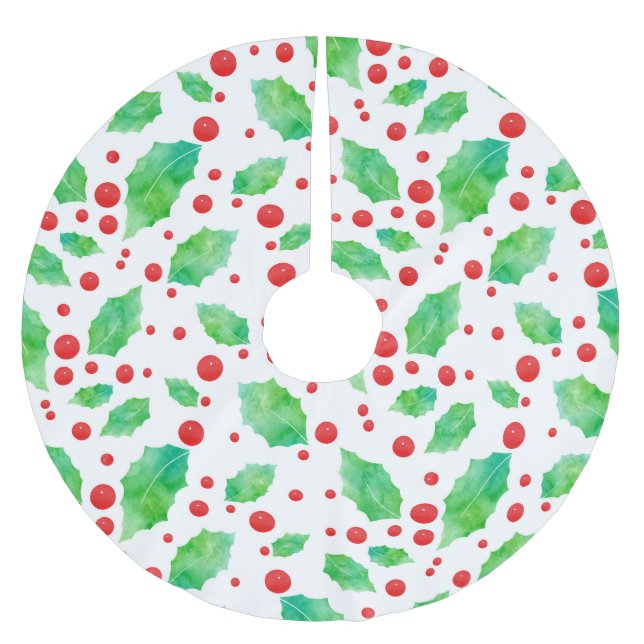 Watercolor Holly Mönster Bandana Julgransmatta Borstad Polyester (Framsidan)