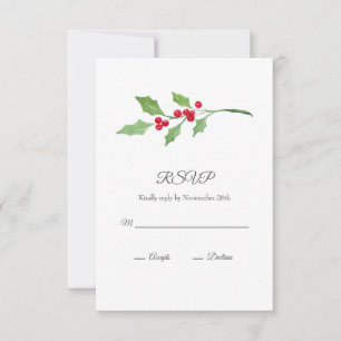 Watercolor Holly Sprig OSA Kort