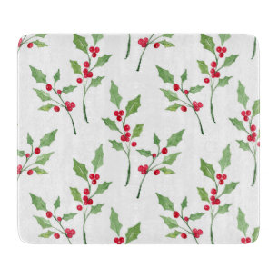 Watercolor Holly Sprigs Mönster