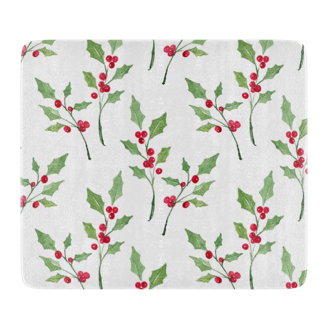 Watercolor Holly Sprigs Mönster (Framsidan)