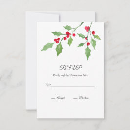 Watercolor Holly Sprigs OSA kort
