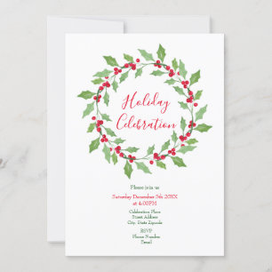 Watercolor Holly Wandeans Inbjudningar