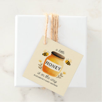 Watercolor Honey & Bees Baby Shower Yellow Gåvor Etiketter