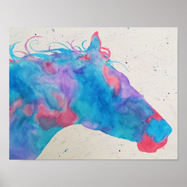 Watercolor Horse Silhouette Poster (Framsidan)