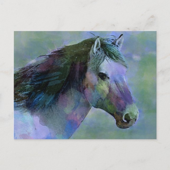 Watercolor Horse Vykort (Framsida)
