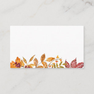 Watercolor Höst löv Garland Fall Wedding Placeringskort