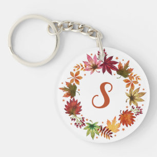Watercolor Höst löv Harvest Monogram