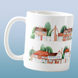 Watercolor House Art Kaffemugg