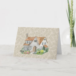 Watercolor House Business Tack You Card