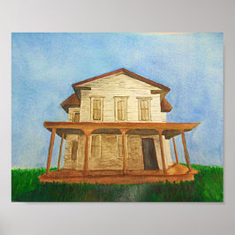 Watercolor House Poster