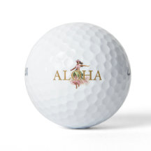Watercolor Hula Girl Aloha Hawaii Golf Bollar