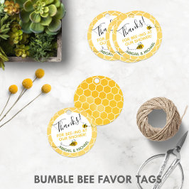 Watercolor Humla Honeycomb Tack Gåvor Etiketter