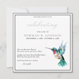 Watercolor Hummingbird Firande of Life Inbjudningar