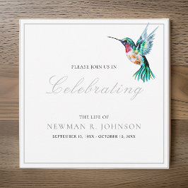 Watercolor Hummingbird Firande of Life Inbjudningar