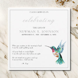Watercolor Hummingbird Firande of Life Inbjudningar