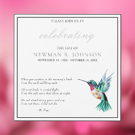Watercolor Hummingbird Firande of Life Inbjudningar