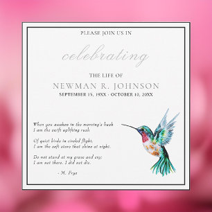 Watercolor Hummingbird Firande of Life Inbjudningar