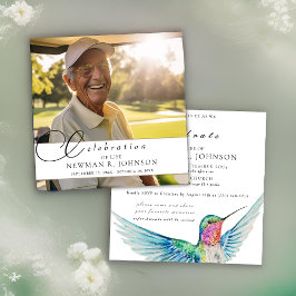 Watercolor Hummingbird Firande of Life Photo Inbjudningar