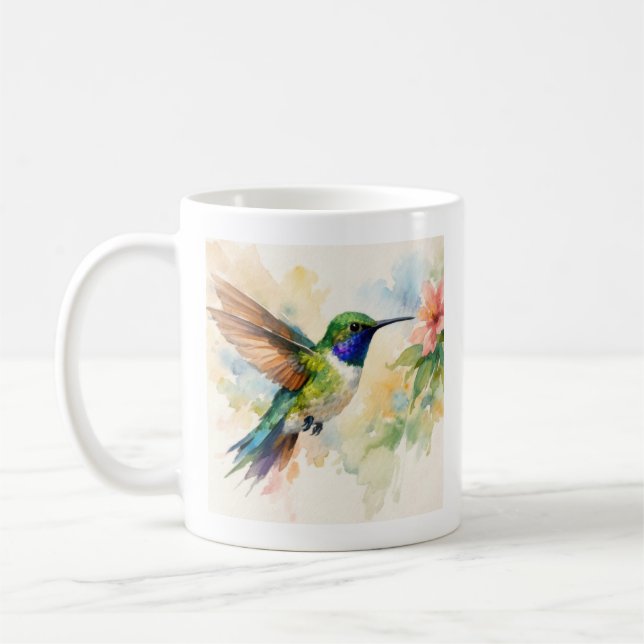 Watercolor Hummingbird Kaffemugg (Vänster)