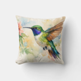 Watercolor Hummingbird Kudde