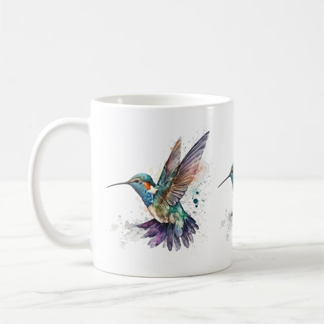 Watercolor Hummingbird Mugg (Vänster)