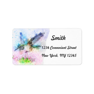 Watercolor Hummingbird Return-adressetikett Adressetikett