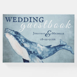 Watercolor Humpback Whale Nautical Beach Wedding Gästböcker