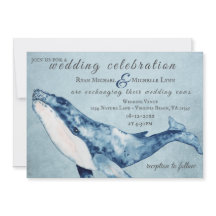 Watercolor Humpback Whale Nautical Beach Wedding