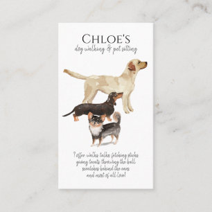 Watercolor Hund Pack Dog Walker Pet Sitter Visitkort