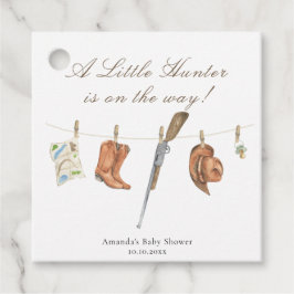 Watercolor Hunter Baby Shower Gåvor Etiketter