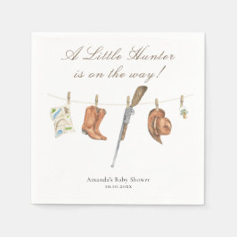 Watercolor Hunter Baby Shower Pappersservett