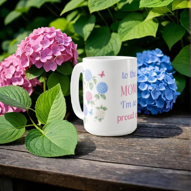 Watercolor Hydrangea Mugg - till Mamma är jag så s (Skapare uppladdad)