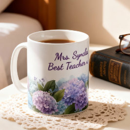 Watercolor Hydrangea Teacher Appreciation Script Kaffemugg