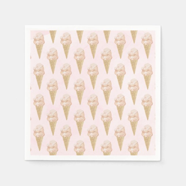 Watercolor Ice Cream Mönster, sommar Pappersservett (Framsidan)